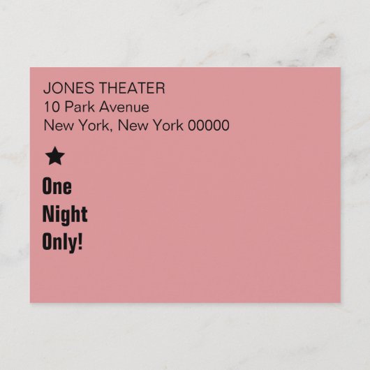 Billet Pour Amuser Invitation Carte Postale (Dos)