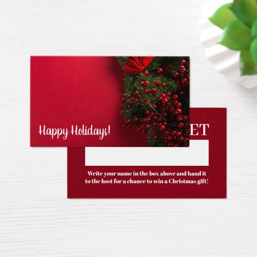 Billet Red Berries & Mistletoe, Raffle de Noël (Bureau)