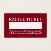 Billet Red Berries & Mistletoe, Raffle de Noël (Dos)