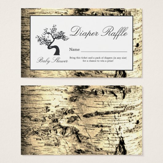 Billet Rustic Birch Tree, Déchets Raffle (Devant & derrière)