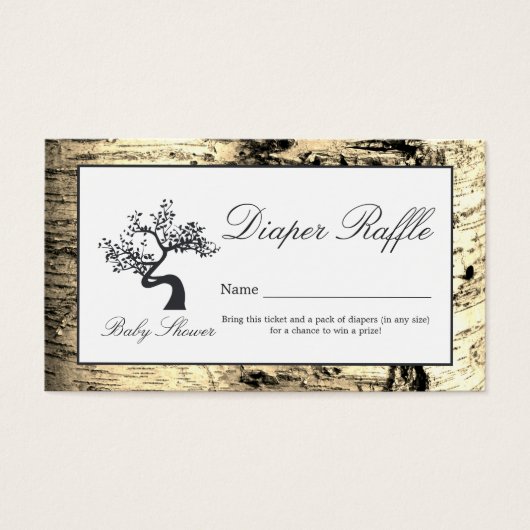 Billet Rustic Birch Tree, Déchets Raffle (Devant)