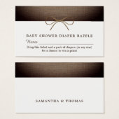 Billet Rustique Burlap Bow, Déchets Raffle (Devant & derrière)