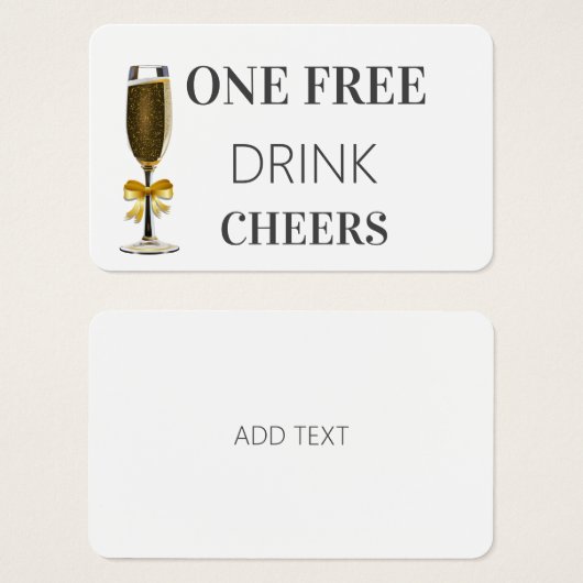 Billet simple moderne Mariage de boisson gratuite (Devant & derrière)