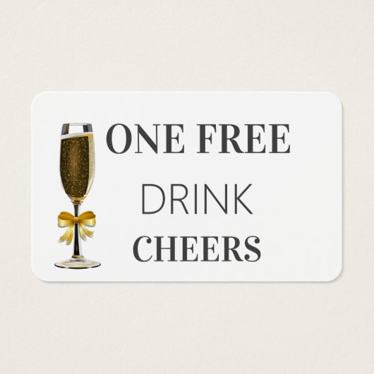 Billet simple moderne Mariage de boisson gratuite (Devant)