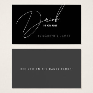 Billet simple moderne Mariage noir et blanc Boire