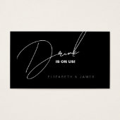Billet simple moderne Mariage noir et blanc Boire (Devant)