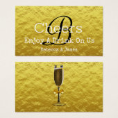 Billet simple or Monogramme Mariage boisson gratui (Devant & derrière)