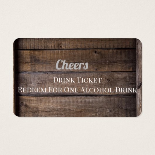 Billet simple Rustique Bois Mariage (Dos)