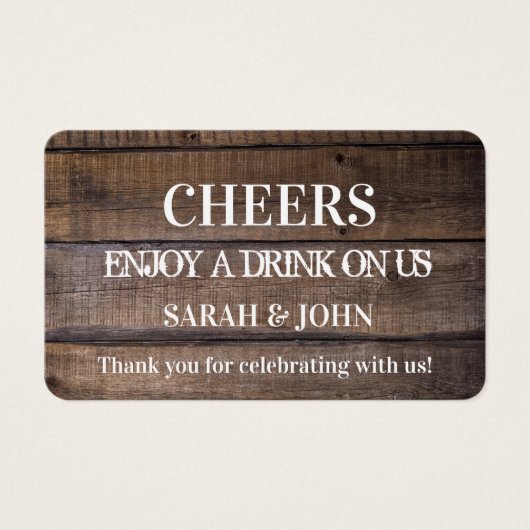 Billet simple Rustique Mariage à boire (Devant)