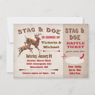 Billet Stag ou Buck and Doe et invitation à la tom