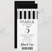Billet Style Piano Musique Cute Fête Invitation (Devant / Derrière)