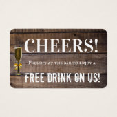Billet unique Rustic Mariage Bar Drink Voucher (Devant)
