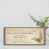 Billet vintage invitations uniques de mariage (Debout devant)