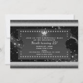 Billet VIP Black & Silver Chic Glam Invitation (Dos)