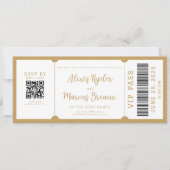 Billet VIP Gold Faire-part de mariage tendance (Devant)