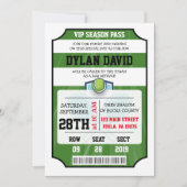 BILLET VIP TENNIS Invitation Bar Bat Mitzvah (Devant)