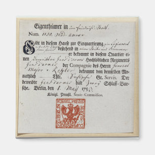 Billeting bon, 1759 magneet