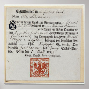 Billeting bon, 1759 poster
