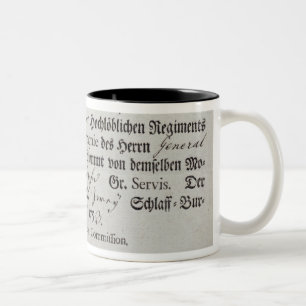 Billeting bon, 1759 tweekleurige koffiemok