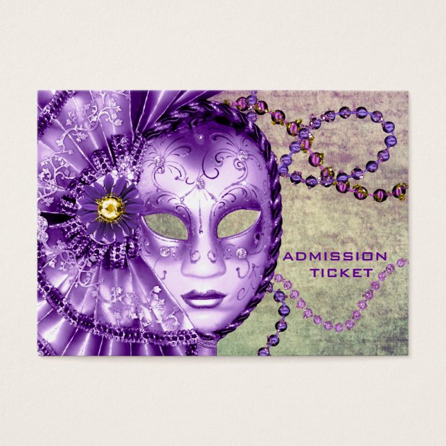 Billets d'admission à la soirée masquée Purple Gre (Devant)