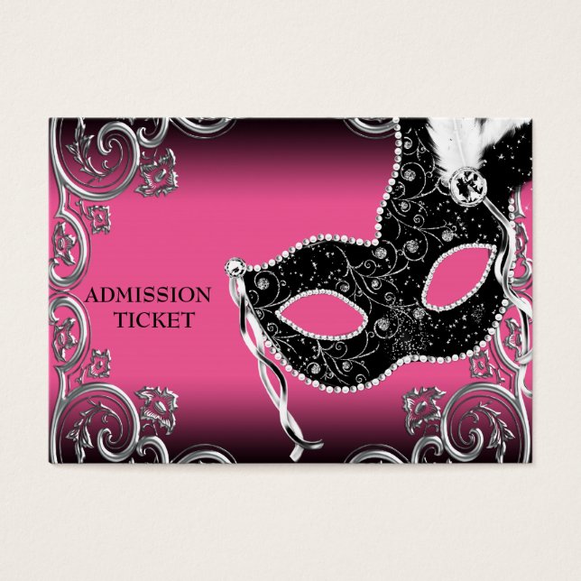 Billets d'admission à la soirée masquée rose vif n (Devant)