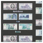 Billets de banque de tissu de la Russie, de l'Iran (Fermer)