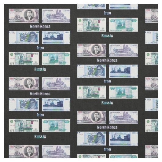 Billets de banque de tissu de la Russie, de l'Iran (Échantillon)