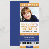 Billets de baseball Invitations d'anniversaire (Devant / Derrière)