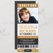 Billets de baseball Invitations d'anniversaire (Devant / Derrière)
