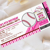 Billets de baseball Pass Invitation d'anniversaire