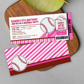 Billets de baseball Pass Invitation d'anniversaire