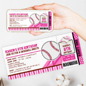 Billets de baseball Pass Invitation d'anniversaire