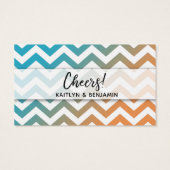 Billets de boisson à chevron ombré turquoise et or (Dos)