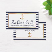 Billets de boisson à l'ancre dorée + rayures navy (Bureau)