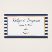 Billets de boisson à l'ancre dorée + rayures navy (Dos)