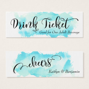 Billets de boisson à l'encre noire et aquarelle aq