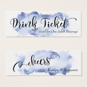 Billets de boisson à l'encre noire et aquarelle bl