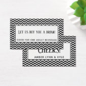 Billets de boisson à motif chevron noir et blanc (Bureau)