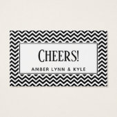 Billets de boisson à motif chevron noir et blanc (Dos)