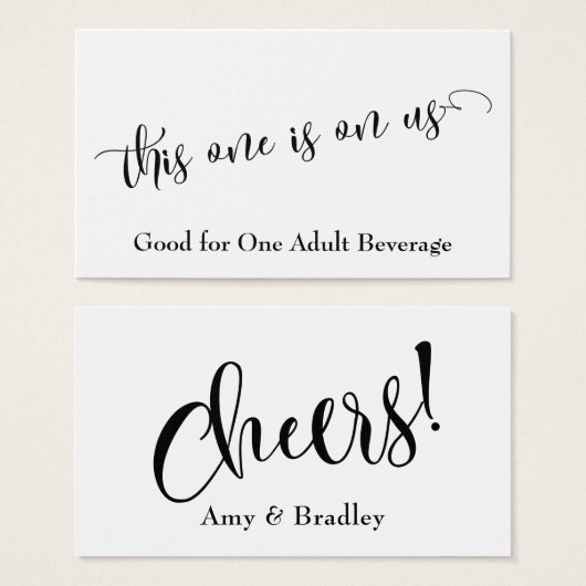 Billets de Boisson à Typographie Élégante avec Cou (Devant & derrière)