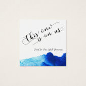 Billets de Boisson Aquarelle Abstraite Bleu Clair (Devant)