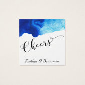 Billets de Boisson Aquarelle Abstraite Bleu Clair (Dos)