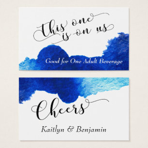 Billets de Boisson Aquarelle Abstraite Bleu Clair