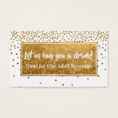 Billets de boisson avec confettis en feuille d'or (Devant)