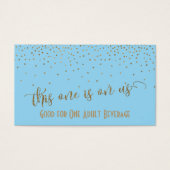 Billets de boisson bleu clair avec Confetti d'or (Devant)