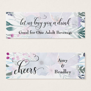 Billets de Boisson Bouquet de Fleurs Aquarelle C