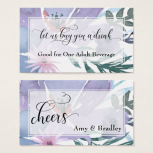 Billets de Boisson Bouquet de Fleurs Aquarelle C