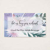 Billets de Boisson | Bouquet de Fleurs Aquarelle C (Devant)