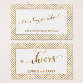 Billets de Boisson, Cœurs d'Or Script, Diamants, B (Devant & derrière)