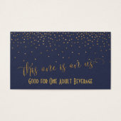 Billets de boisson, Confetti d'or sur Midnight Blu (Devant)